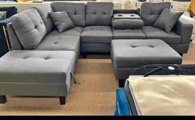 7 Seater Sectional New Sofa with Ottoman free home delivery , View more