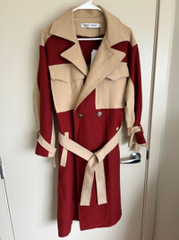 MIEGOFCE Mix Color Double-Breasted Belted Trench Coat Jacket
