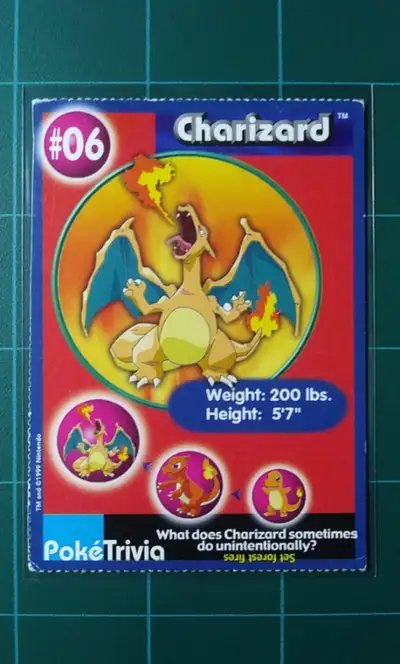 Pokemon Card 1999 Burger King Promo 6 Charizard Perforated. Condition Is Medium Played. $20 Located...