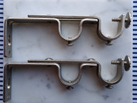 Metal Double Curtain Brackets - Brushed Nickel (2 or 4)