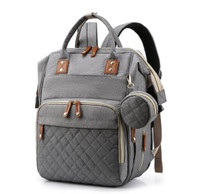  Diaper Bag Backpack w Pacifier Holder, Blue/Grey 