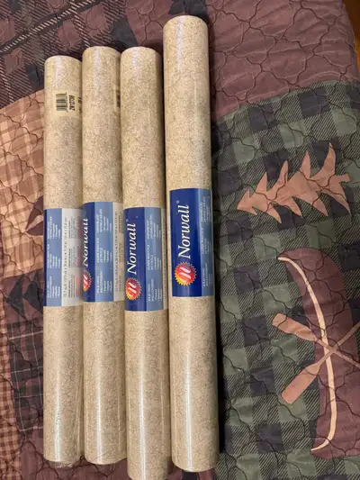4rolls. Prepasted,stripable,washable wall covering. 10 dollars each. Located in Tillsonburg.
