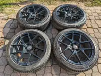 18" Black Audi Rims on Michelin X-Ice3 Winter Tires