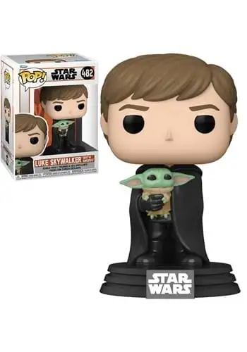 Funko Pop Star Wars The Mandalorian #482 Luke Skywalker with Grogu Bobble-Head Action Figure 3.75 in...