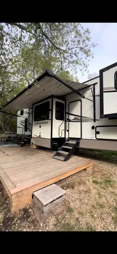 Currently parked on a mature, private lot at Black Pearl Campground, Round Lake, SK Asking $85,000 U...