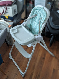 Baby and toddler high chair (folds and removable parts)