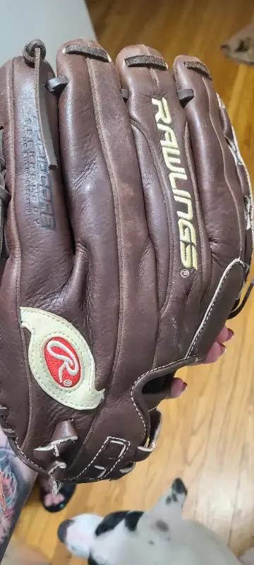 Rawlings chocolate brown glove, needs breaking in. Woman's size $30 Nike ankle weights 2.5lb/1.1kg b...