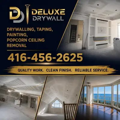 Drywalling, Taping, Popcorn removal, Painting, View more