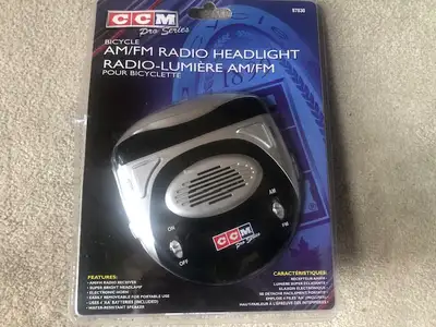BRAND NEW - CCM BICYCLE AM/FM RADIO HEADLIGHT, View more