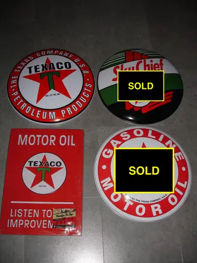 Texaco reproduction tin signs, View more