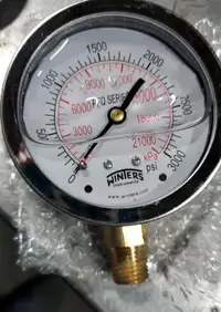 Winters PFQ811 SS Liquid Filled Pressure Gauge