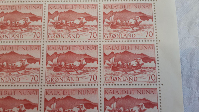 Vintage Sheet Of Greenland Stamps in Arts & Collectibles in Cole Harbour - Image 2