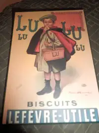 Reproduction de l'ancienne affiche des biscuits Lefèvre-Utile