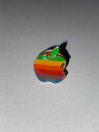 VTG '80s Apple Macintosh Computer Rainbow Logo Lapel Pin
