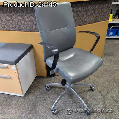 Krug Dorso T-Line Grey Leather Mid Back Office Task Chair, View more