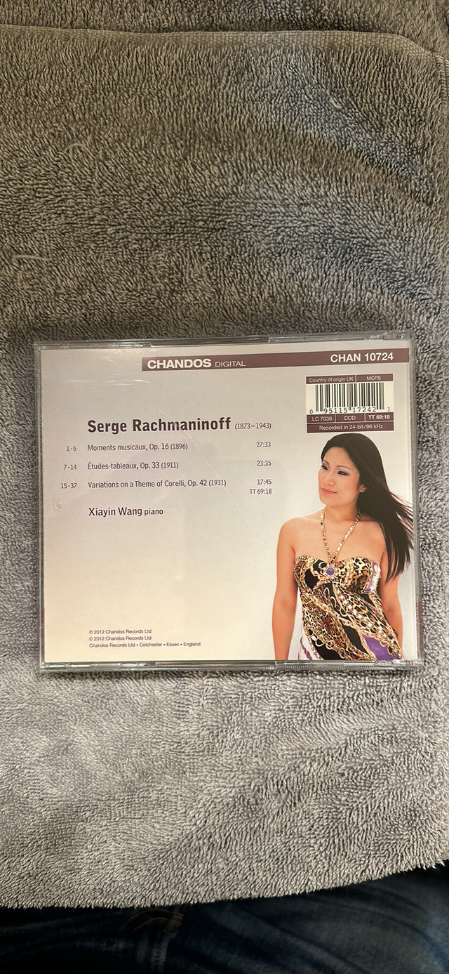 CD Rachmaninov, Xiayin Wang Piano, Moments Musicaux, Etudes Tabl in CDs, DVDs & Blu-ray in Ottawa - Image 2