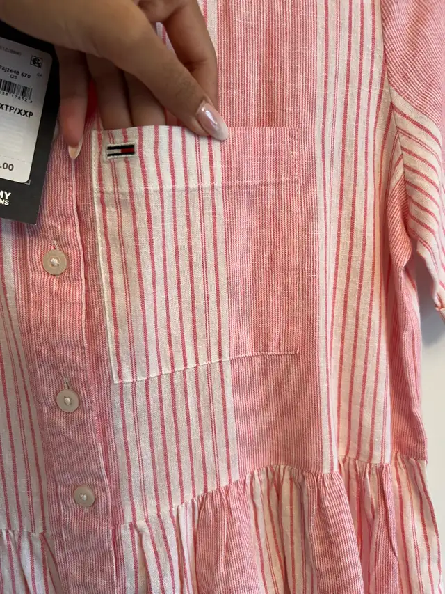 Tommy Hilfiger linen shirt dress XXS NWT (oversized) in Women's - Dresses & Skirts in Markham / York Region - Image 6
