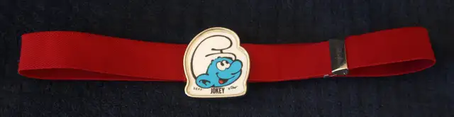 Rare Vintage 80s SMURF Kids Elastic Belt