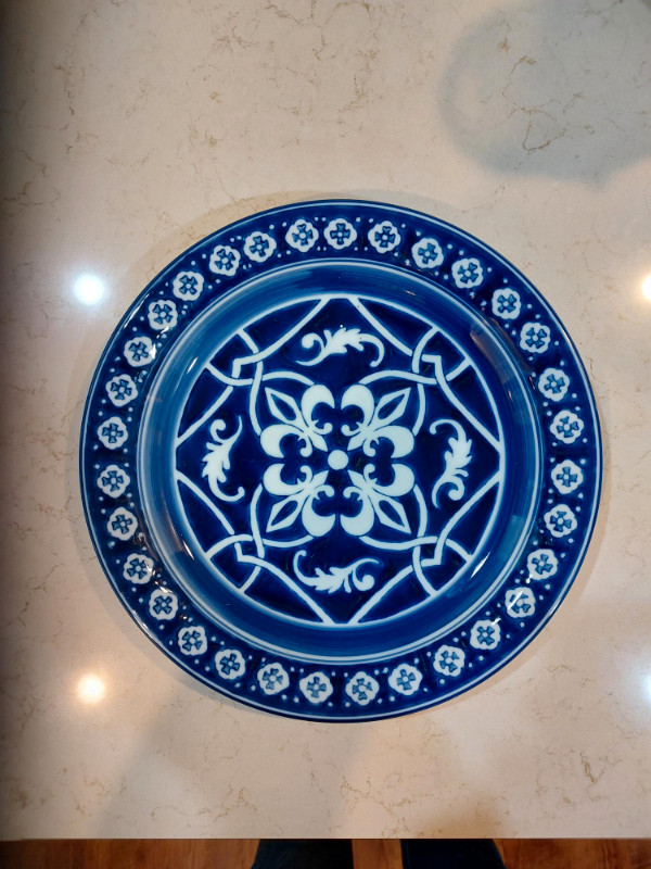 Spectacular Set Catalina Medallion Vibrant Blue and White Plates in Kitchen & Dining Wares in Leamington