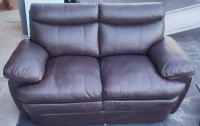 Genuine Leather Brown Sofa + Loveseat + Coffee Table