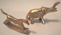 Brass Miniature Elephant & Rocking Horse