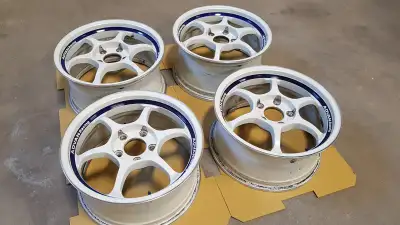 Advan RG 5x114.3 16x8 et46 and 16x7.5 et45 staggered set Original paint and decals, very clean condi...