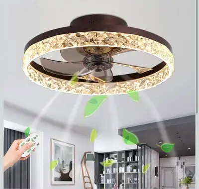 Pendant Lamps for Bedroom 30W LED Ceiling Fan Light Crystal, View more