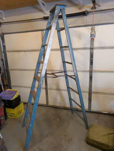 8’ Electrician wooden ladder Heavy duty, View more