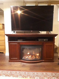 Media Unit with Electric Fireplace