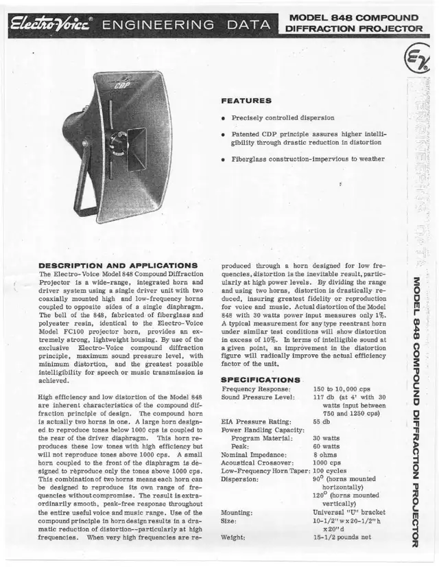 Electro-Voice 848 PA speaker in Pro Audio & Recording Equipment in Sudbury - Image 4