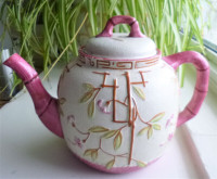 Vintage Character Oriental Style Teapot w/Bamboo Shapes