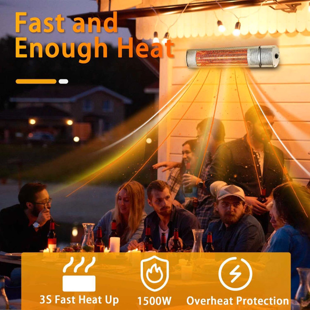 New electric Outdoor Patio Wall Mount Infrared Heater 1500W  in Patio & Garden Furniture in Mississauga / Peel Region - Image 2