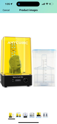 Anycubic M3 plus resin DLP 3D printer and curing station