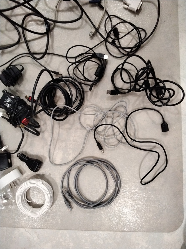 Lot of computer/phone cables. Price for all. in Cables & Connectors in Winnipeg