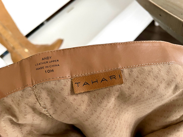 Tall tan color Tahari ladies leather boots, size 10 in Women's - Shoes in Markham / York Region - Image 3