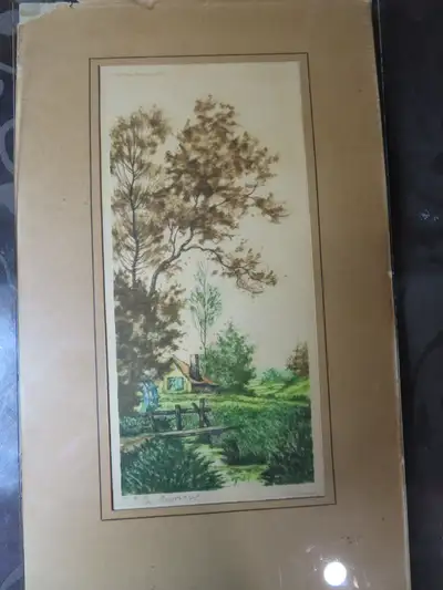 Vintage Paris Etching Society print, View more