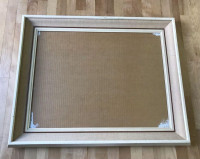 Vintage Wooden and Canvas Picture Frame with Glass.