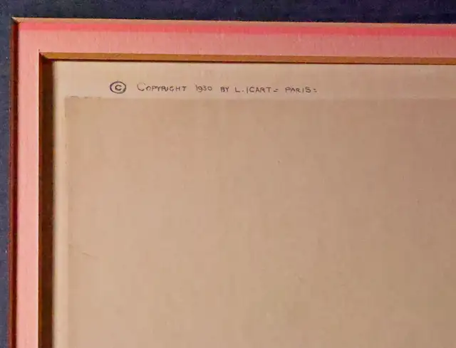 1930 Louis Icart 34.5" X  25" Print c/w Orig Gold Bakelite Frame in Arts & Collectibles in City of Halifax - Image 9