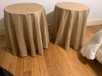 TWO 20Inch Diameter Round Wooden Side Accent Tables or End Table