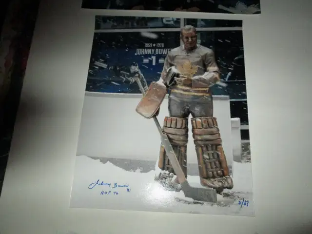 Johnny Bower Signed 16 x 20 A.C.C. Sculpture Photo63826840126851120