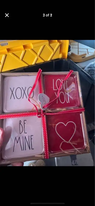 Rae Dunn Valentine Coaster Set (New) , View more