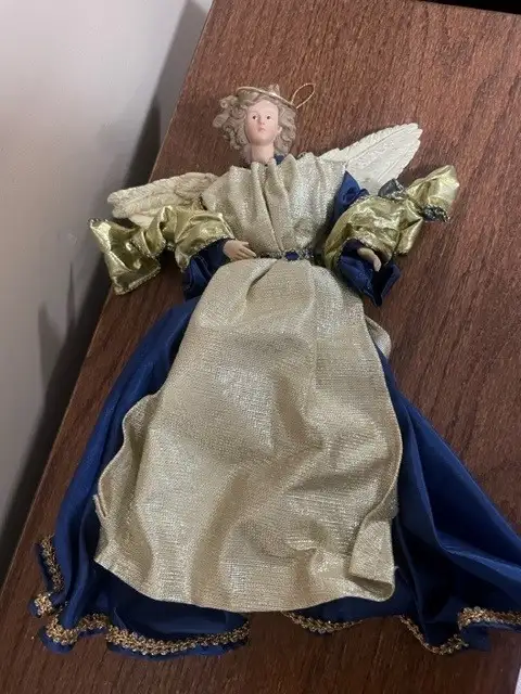 12" Angel with Blue Gold - Hanging Tree Ornament in Holiday, Event & Seasonal in Oshawa / Durham Region - Image 4