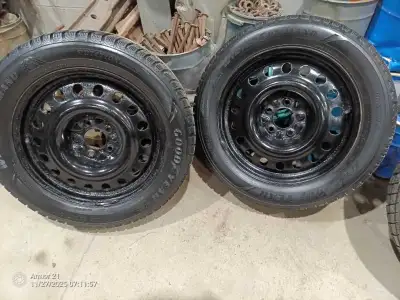 Set of 4 Goodyear Winter Command 225/55r17 winter tires on steel rims. No sensors. Came off a 2008 I...