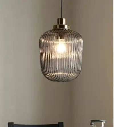SOLKLINT Suspension, laiton/verre gris transparent, View more