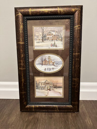 Framed art work - brown