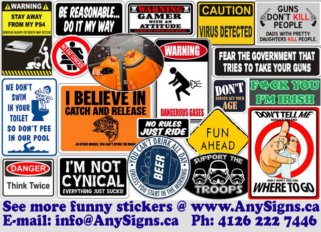 Funny Vinyl Stickers /Vinyl Decals for a window, vehicle, laptop in Hobbies & Crafts in Markham / York Region - Image 3