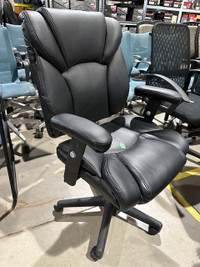 High End Black Leather Rolling Office Chair