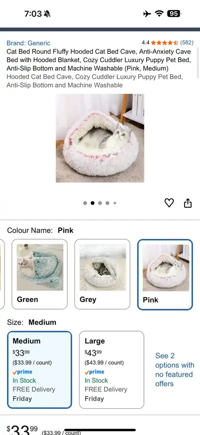 Brand New Cat Bed Anti anxiety fluffy bed, View more