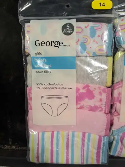 Brand New George Girls Briefs Underwear Size 14, View more