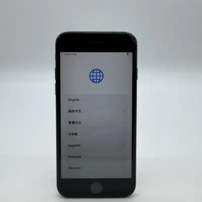 Apple iPhone 7 – Black color. Model: A1778. The phone powers on and shows the setup screen. Device i...